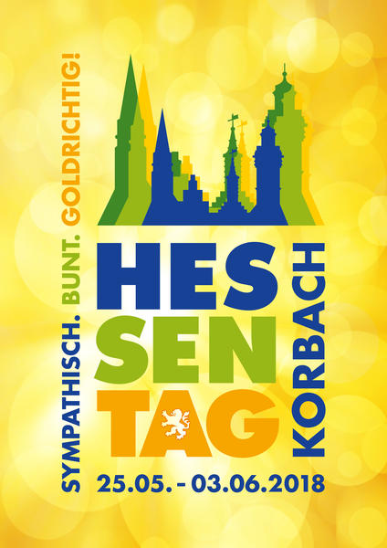 Staatsminister Axel Wintermeyer und Bürgermeister Klaus Friedrich stellen das Logo für den Hessentag 2018 in Korbach vor