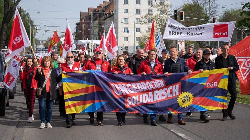 “DGB Kreisverband Kassel demonstrierte für Solidarität und soziale Gerechtigkeit am 1. Mai 2023”